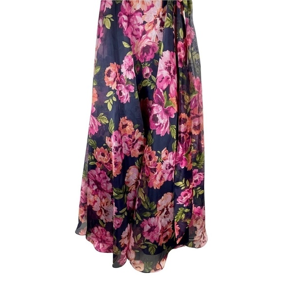 ELIZA J COLD SHOULDER FLORAL ORGANZA MAXI DRESS GOWN - Picture 8 of 15